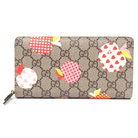 グッチ GUCCI 良品 レ ポム アップル＆ハート GGスプリーム 長財布  