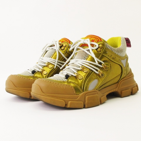 グッチ GUCCI Flash trek フラッシュ トレック スニーカー ブラウン 