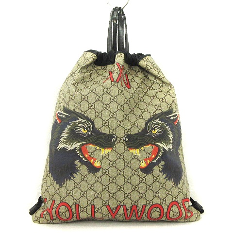 グッチ GUCCI GGスプリーム ドローストリング バッグパック 