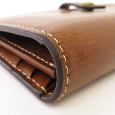 ポロ ラルフローレン POLO RALPH LAUREN 長財布 二つ折り レザー 茶