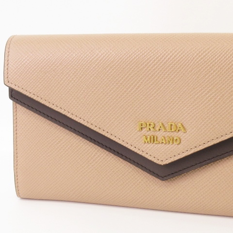 ほぼ未使用】 PRADA カードケース バイカラー ブラック レッド プラダ 