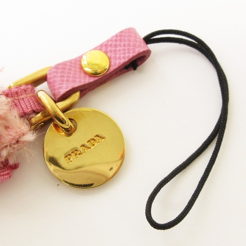 プラダ PRADA 美品 ストラップ チャーム ベア くま ラインストーン