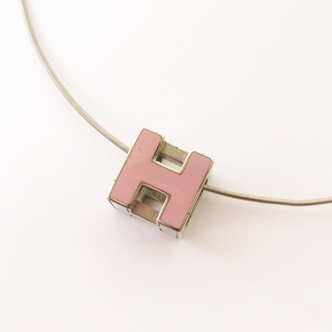 エルメス HERMES カージュドアッシュ Hキューブ ネックレス ペンダント 