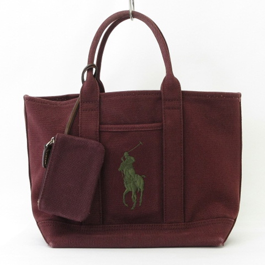 ラルフローレン RALPH LAUREN キャンバス トート バッグ ハンド ポーチ 