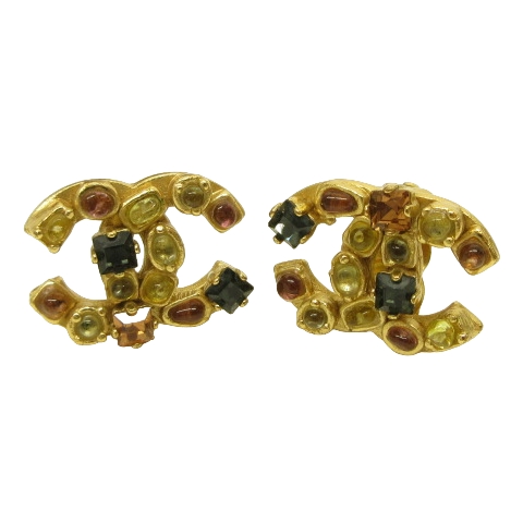 シャネル CHANEL ヴィンテージ イヤリング ココマーク ラインストーン  