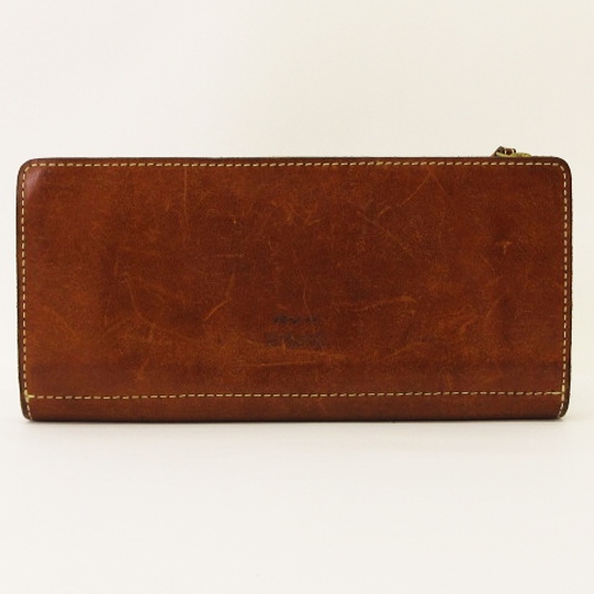 リュウ Ryu 長財布 ウォレット 牛革 レザー ロゴ イタリア製 茶  