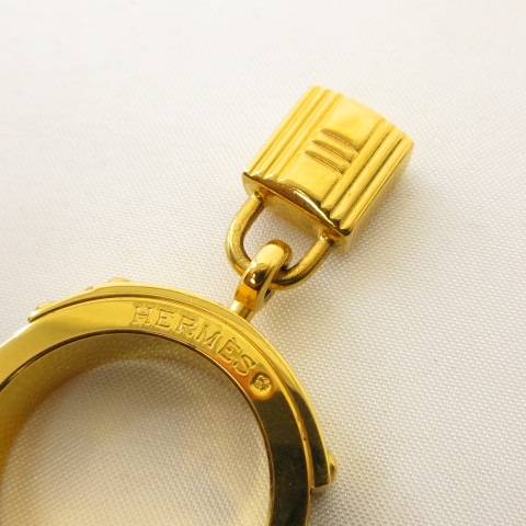 Q2360 美品 エルメス ケリー クロコ スカーフリング エルメス HERMES 美品 スカーフリング ケリー カデナモチーフ