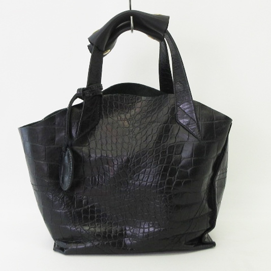 大人気✨FURLA フルラ トートバッグ 肩掛け クロコ型押し 黒