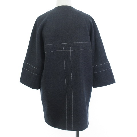 マルニ MARNI 美品 19AW ノーカラーコート ジャケット 7分袖 グレー 8