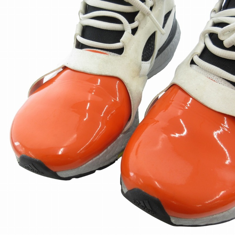 ステラマッカートニー　オレンジ レザー メッシュ 編み込み スニーカー38.5 ステラマッカートニー オレンジ レザー メッシュ 編み込み