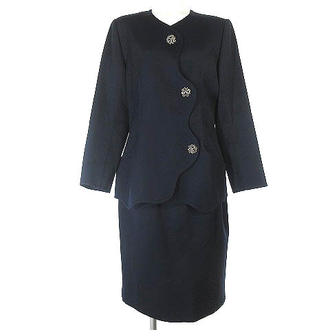 ハナエモリ HANAE MORI スーツ セットアップ ジャケット ノーカラー  