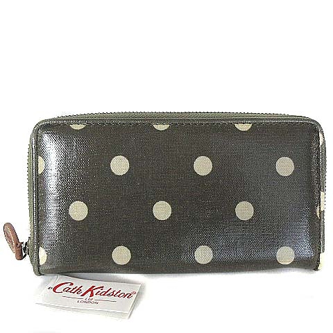 キャスキッドソン Cath Kidston 長財布 ラウンドファスナー ドット柄