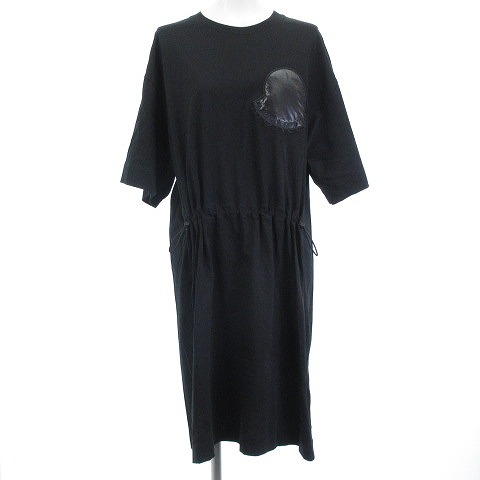 モンクレール MONCLER 美品 VESTITO ワンピース 半袖 黒 ブラック XS 