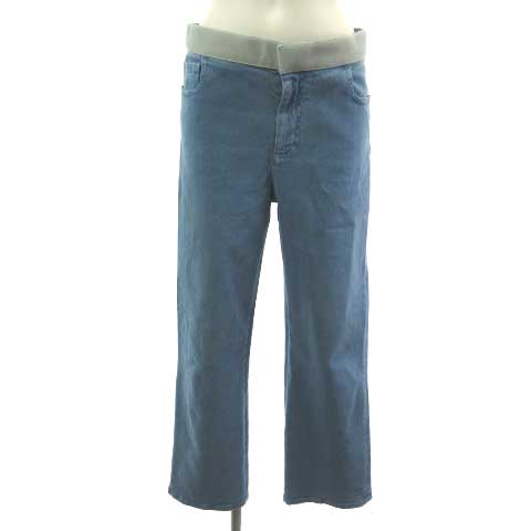 シャネル CHANEL デニムパンツ ジーンズ ベルクロ ココマーク ブルー