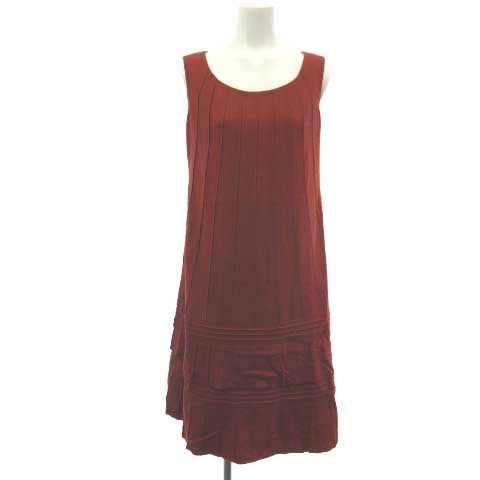 シビラ SYBILLA ノースリーブ ワンピース ウール 膝丈 オレンジ M  