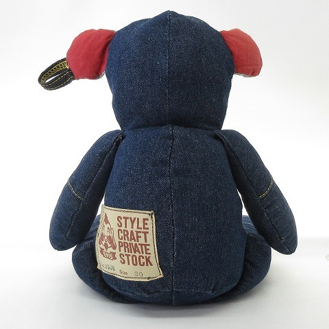 エヴィス EVISU ベア 美品 希少 ぬいぐるみ くま デニム 2536 青