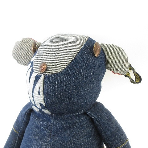 エヴィス EVISU ベア 美品 希少 ぬいぐるみ くま デニム 2536 青