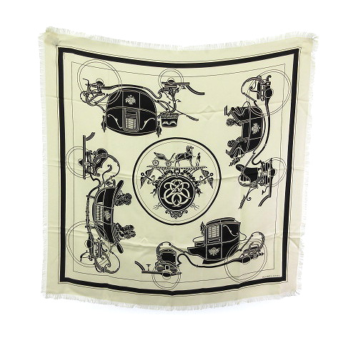エルメス HERMES カレ80 スカーフ EX-LIBRIS フリンジ エクスリブリス