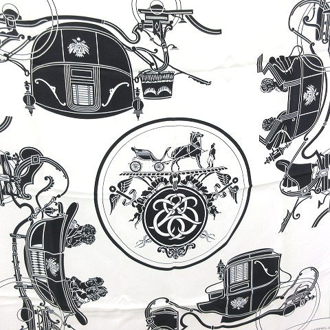 エルメス HERMES カレ80 スカーフ EX-LIBRIS フリンジ エクスリブリス 