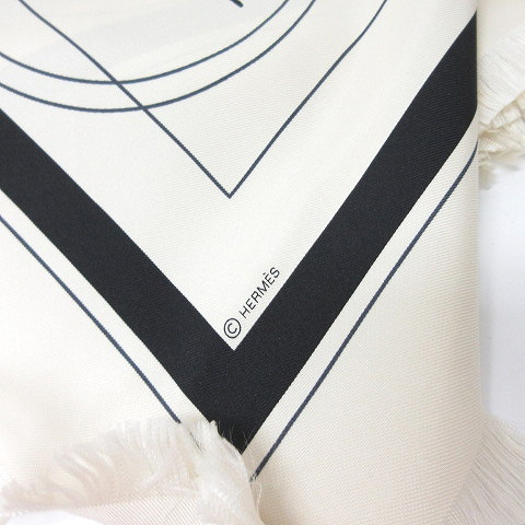 エルメス HERMES カレ80 スカーフ EX-LIBRIS フリンジ エクスリブリス