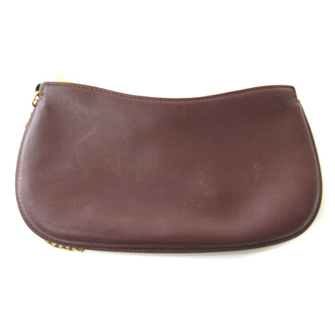 カルティエ Cartier ポーチ レザー ボルドー ☆AA☆ □GY45 レディース