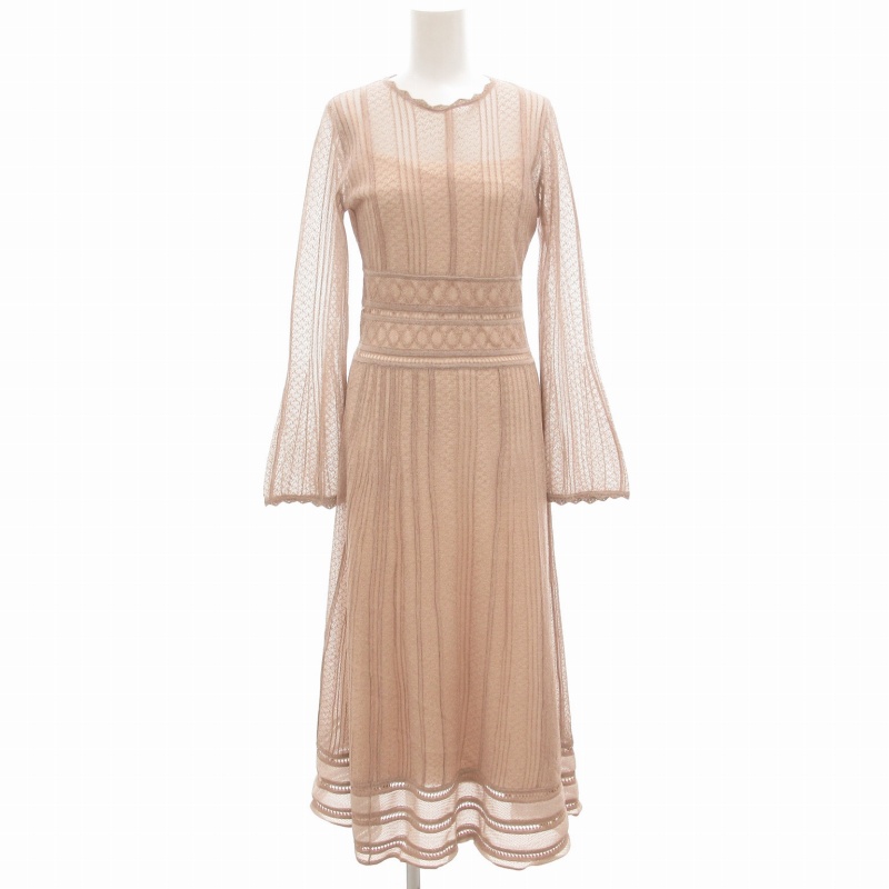 スナイデル SNIDEL 美品 レースJQニットワンピース ロング ジャガード