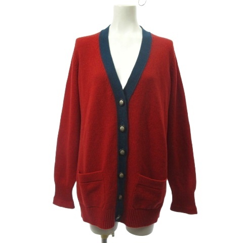 シャネル CHANEL カーディガン ココマーク 長袖 カシミヤ100 レッド 赤  