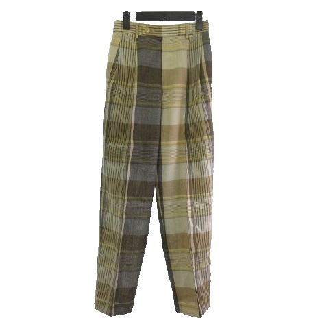 オーラリー AURALEE HARD TWIST ORGANIC WOOL MESH CHECK SLACKS  