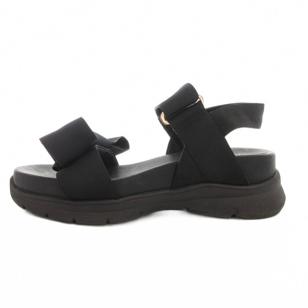 RANDA サンダル 黒 プリーツリボンデザインヒールサンダルRANDA公式サイト