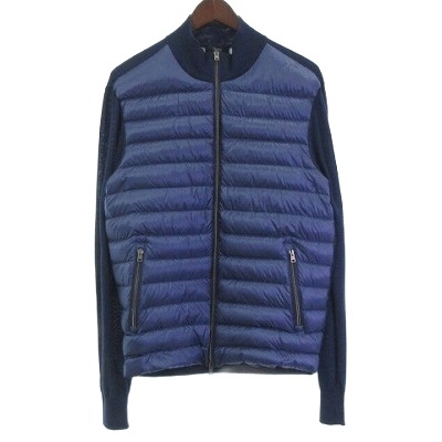 ヘルノ ニットコンビ ダウン 紺 HERNO ライトナイロン ストレッチ