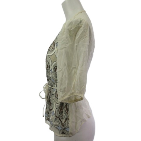 グレースクラス GRACE Class パフスリーブ刺繍ブラウス シャツ 半袖  