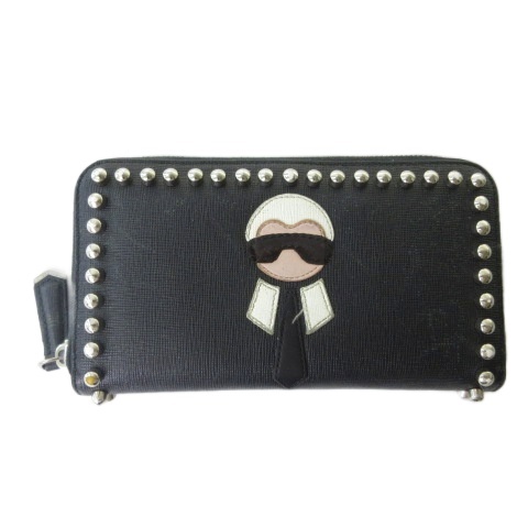 フェンディ FENDI 8M0299 カールラガーフェルド スタッズ 長財布  