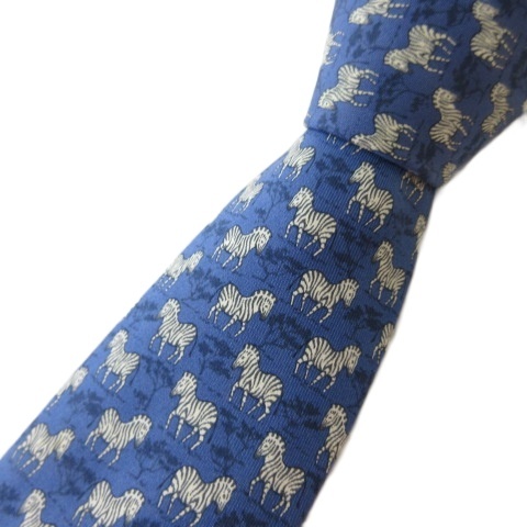 エルメス HERMES 7110OA シマウマ柄 ゼブラ柄 ネクタイ シルク100