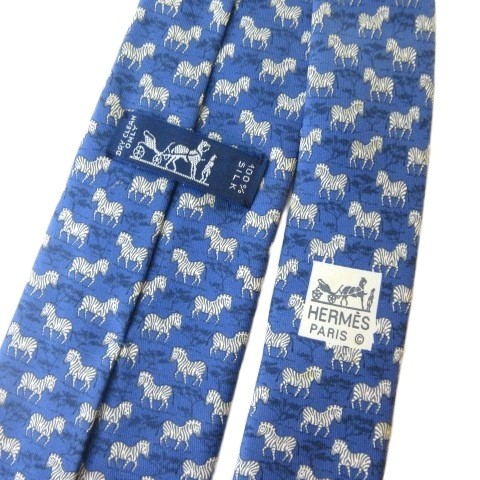 エルメス HERMES 7110OA シマウマ柄 ゼブラ柄 ネクタイ シルク100