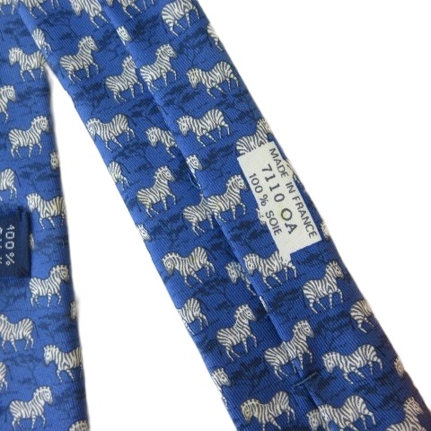エルメス HERMES 7110OA シマウマ柄 ゼブラ柄 ネクタイ シルク100