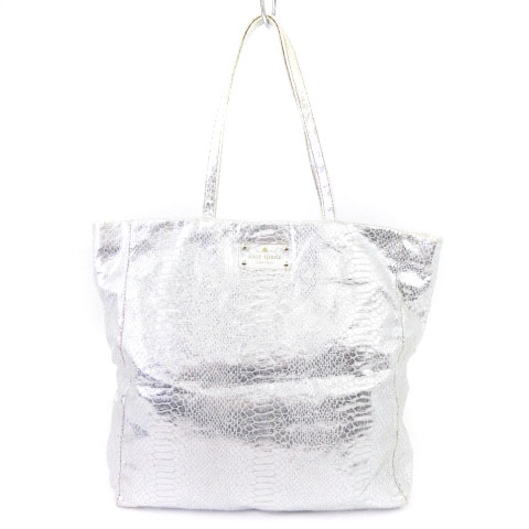 ケイトスペード Kate Spade バッグ トート パイソン 型押し レザー シルバー 鞄 レディース 002 ベクトルパーク ケイトスペード Kate Spade バッグ トート パイソン 型押し レザー シルバー 鞄 レディース 002 ベクトルパーク