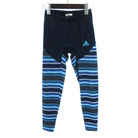 アディダス Adidas Clima Lite ランニング タイツ レギンス スパッツ パンツ 総柄 青系 ブルー S トレーニングウェア Sm レディース 002 ベクトルパーク