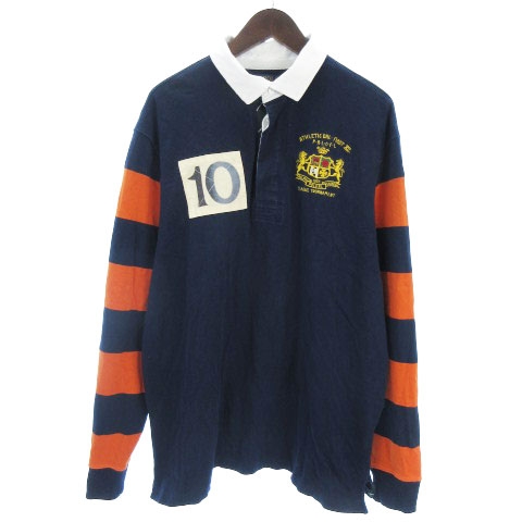 ポロ ラルフローレン Polo Ralph Lauren ラガーシャツ ポロシャツ 長袖 紺 ネイビー オレンジ Lg Sm メンズ 002 ベクトルパーク