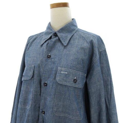 マディソンブルー Madisonblue シャツワンピース ロング マキシ丈 シャンブレー フィッシュテール 刺繍 青系 ブルー系 1 Sm レディース 002 ベクトルパーク