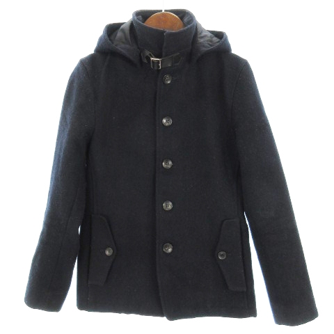 ジャーナルスタンダード Journal Standard コート ショート丈 フード付き ウール 黒 ブラック S アウター Sm メンズ 002 ベクトルパーク