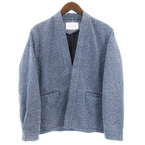 アダムエロペ Adam Et Rope ジャケット ノーカラー 綿ポリ 青系 ブルー系 M Sm メンズ 002 ベクトルパーク