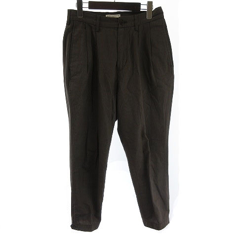 アメリカンラグシー American Rag Cie パンツ テーパード ツータック ワイド コットン リネン 綿麻 裾ボタン 490 茶 ブラウン 1 Sm メンズ 002 ベクトルパーク