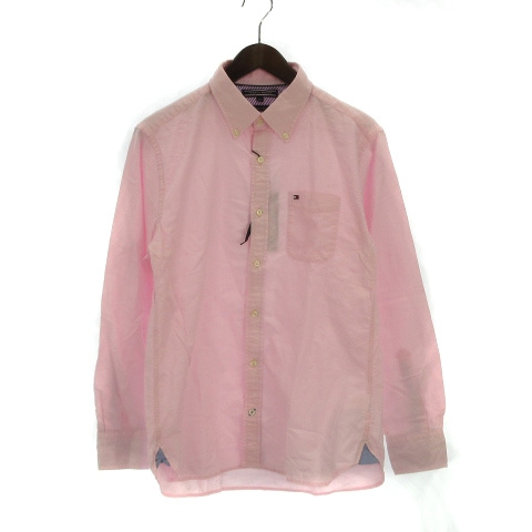 トミーヒルフィガー Tommy Hilfiger 16ss オックスフォードシャツ 長袖 ボタンダウン 刺繍 ロゴ ワンポイント コットン M ピンク系 Sm メンズ 002 ベクトルパーク