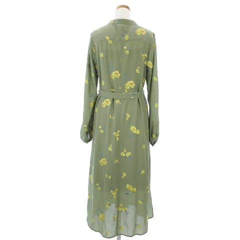 ダイアグラム Diagram ジョーゼット フラワー 刺繍 ワンピース ロング 長袖 緑 グリーン系 38 Sm レディース 002 ベクトルパーク