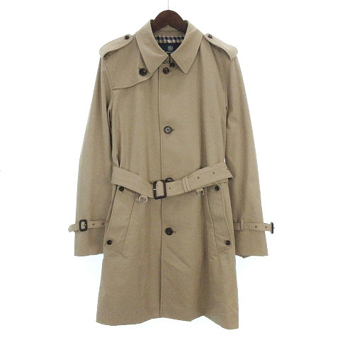 アクアスキュータム Aquascutum トレンチコート シングル 4b ポリコットン ベルト付 裏チェック ベージュ 40 アウター Sm メンズ 002 ベクトルパーク