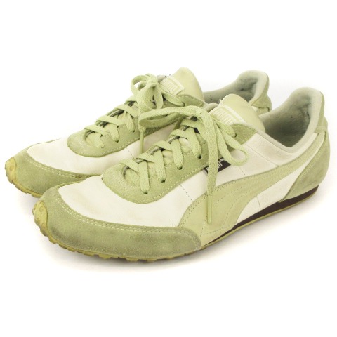 プーマ Puma スニーカー ローカット レースアップ 白 ホワイト 薄緑 グリーン系 23 5 靴 Sm レディース 002 ベクトルパーク