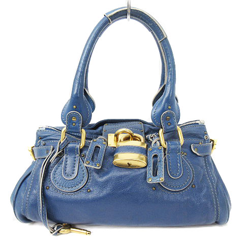 Chloe クロエ 添い ハンドバッグ - 青 【古着】【中古】 