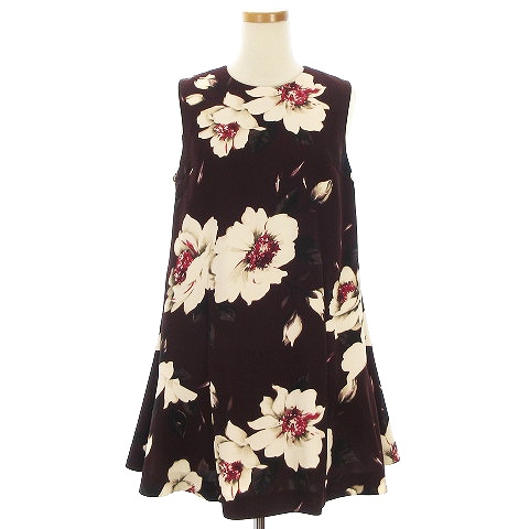 スナイデル Snidel ビッグフラワーワンピース Aライン ミニ ノースリーブ 花柄 ワインレッド 0 Sm レディース 002 ベクトルパーク スナイデル Snidel ビッグフラワーワンピース Aライン ミニ ノースリーブ 花柄 ワインレッド 0 Sm レディース 002 ベクトルパーク