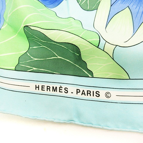 エルメス HERMES FLEURS DE LOTUS ロータスの花 カレ90 スカーフ 大判
