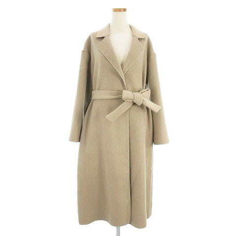 フレイアイディー Fray I D 21aw ノーボタンベルテッドコート チェスターコート ロング丈 無地 ベルト Ffkb グレージュ F アウター Sm レディース 002 ベクトルパーク